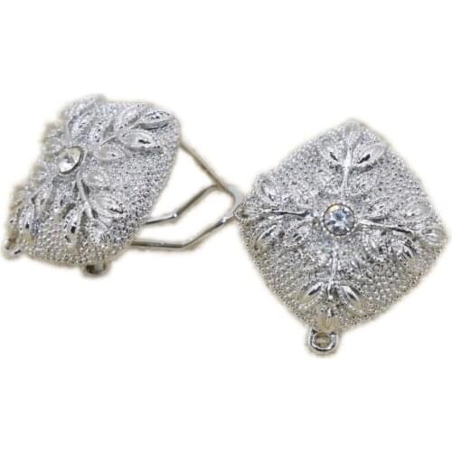 New Fashion Statement Vintage Silver-Color 19x19mm Stud Earring For Women Love Earrings Jewelry Weddings Party Prom Gifts B2821