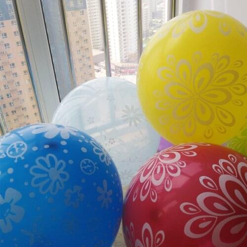 100pcs/lot 12inch 2.8g Printing flower shape balloons blossom latex air balloons for kinds party supplies decoration
