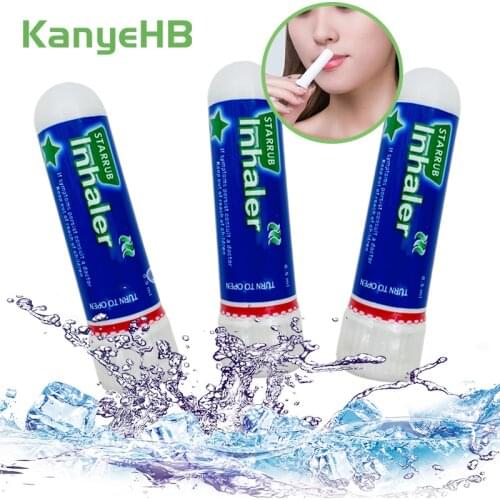 3pcs Mint Cream Nasal Inhaler Rhinitis Nose Cold Cool Headache Dizziness Relief Ointment Herbal Extract Nasal Essential Oil A363