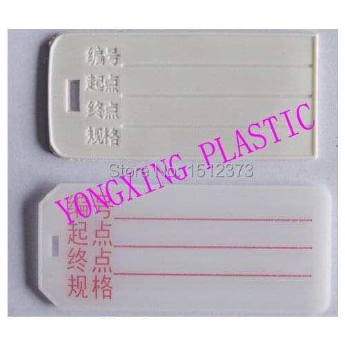 50 piece/lot cable tag 6.1*3.1*2 hole 2*4 and 7.1*32*1.5 mark the wire