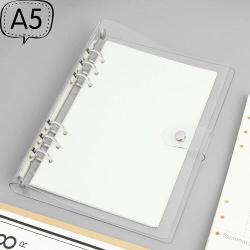 A5 A6 Transparent Soft PVC Spiral Cover, Simple Study Planner Notebooks Shell, Stationery Supplies