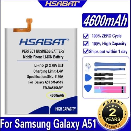 HSABAT EB-BA515ABY 4600mAh Top Capacity Battery for Samsung Galaxy A51 SM-A515 Smart Phone Batteries