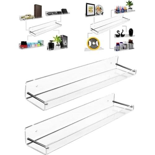 15Inches Acrylic Bathroom Shelf, Makeup Organizer Cosmetics Spice Rack, Storage Shelves, Wall Room Decor Hanging Display