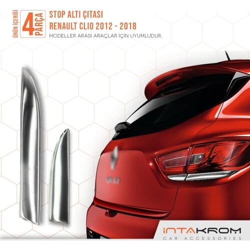 High Quality New Style Bright Silver Chrome Car Rear Brake Light Stop Lamp Frame Cover Sticker For Renault Clio IV 2012 - 2018