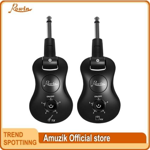 Rowin WS-20 Wireless Guitar System Transmitte Receive Digital Transmitter For Electric Guitar Bass Violin Connect Amp 100ft