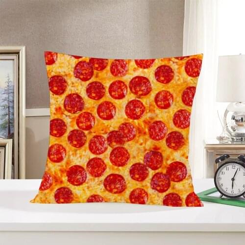 Cushion Cover Pizza Party Food Printing Pillow Case Sofa Throw Pillowcase for Sofa Chairs Car Pillowcase Case Home Decor