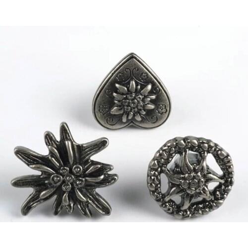 Chrysanthemum Design Kitchen Door Handles Cabinet Drawer Knobs Vintage Alloy Wardrobe Door Handles Brushed Modern Style Hardware