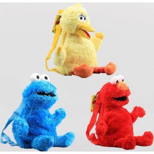 HKSNG 3 Styles Western Cartoon Plush Bag Red Blue Yellow Big Bird Plush Backpack For Boys And Girls Toys