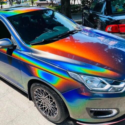 HOHOFILM Laser Chrome Rainbow Car Wrap Film Car Sticker Air Release High Quality With Bubble free adhesive sticker