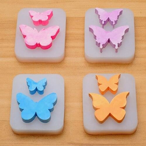 K3ND 4 Pcs/Set Butterfly Epoxy Resin Mold Car Aromatherapy Plaster Silicone Mould DIY Crafts Jewelry Ornaments Home Decorations