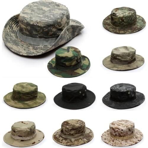 Outdoor Camouflage Bonnie Army Cap Men Military Hat Quick Dry Sun Bucket Cap Tactical Fishing Hat For Camping Hiking Accessories