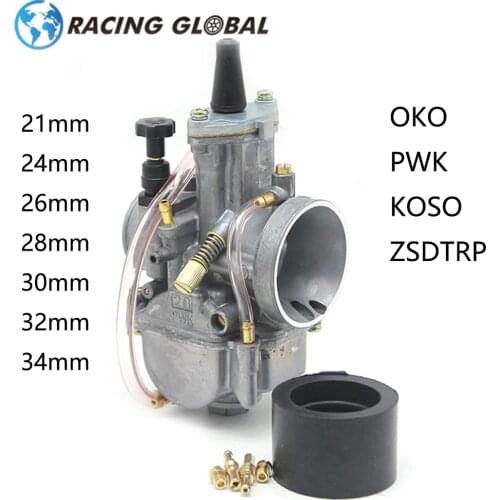 ALCON-KEIHIN KOSO PWK Carburetor 21 24 26 28 30 32 34 mm Power Jet For 2T 4T Dirt Bike ATV Universal Racing Motorcycle