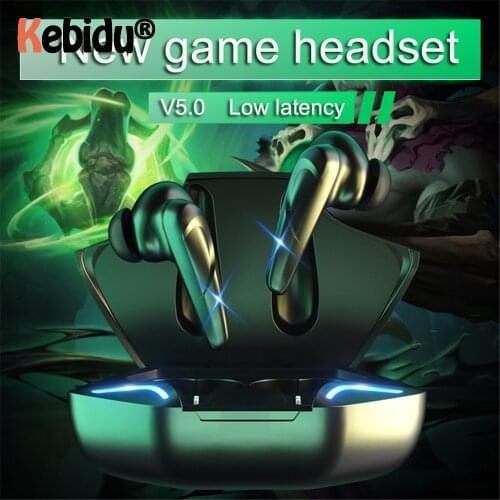 Kebidu Bluetooth5.0 Tws Low Latency Gaming Headset with Microphone Wireless Noise Cancelling In-Ear Earphones Earbuds Hot Sale