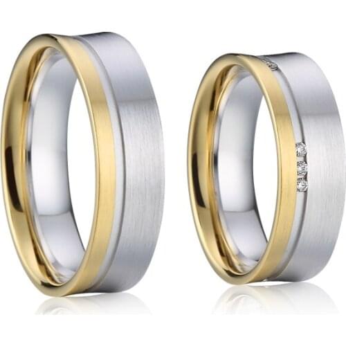 Custom rings men women wedding bands 14k gold plated titanium jewelry Lovers Alliance anniversary promise rings for couples