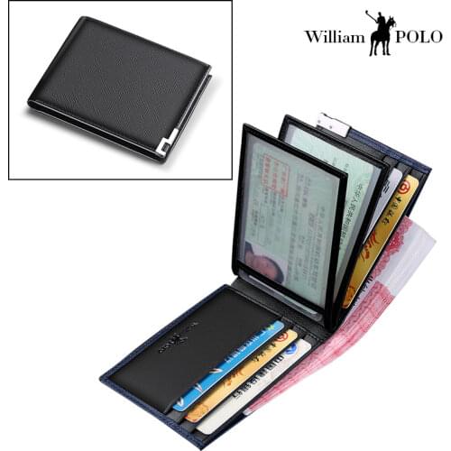 Leather short wallet mens fashion card holder multifunctional drivers license bag high grade brand card bag