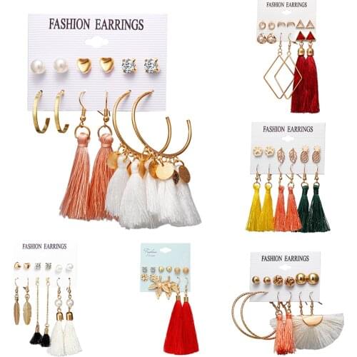 New Arrival Bohemian Aros Geometric Hoop Earrings For Women Vintage Rhombus Hyperbolic Big Earrings Set Female Fashion Jewelry