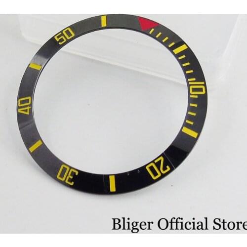 New 38mm Ceramic Watch Bezel insert with Gold Marks Fit 40mm Automatic Men Watch