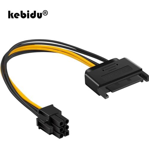 New Hot SATA Power Cable 15 Pin To 6 Pin PCI EXPRESS PCI-E Sata Graphics Converter Adapter Video Power Cable Video Card AC235