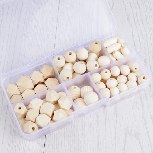 Approx 190Pcs/Set Mixed Size Round Loose Wood Ball Bead Natural Wooden Beads for DIY Handmade Jewelry Making Bracelet Necklace