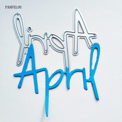 PANFELOU April the word paper die cutting dies metal craft Scrapbooking/DIY Easter wedding Embossing mould cards