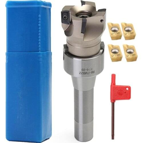 R8 Fmb22 Arbor400R 50Mm Face End Mill Shell Cutter 4X Apmt1604 Carbide Inserts Cutting Light Small Resistance Milling Cutter Set