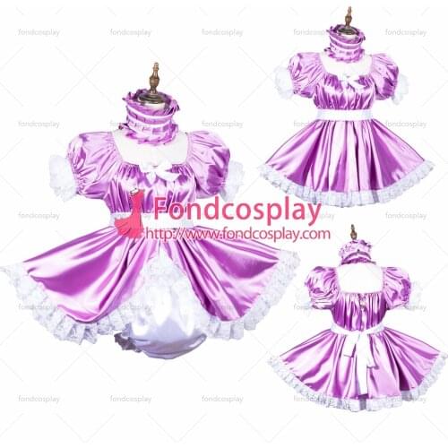 Adult baby satin Romper/dress lockable Unisex tailor-made[G3814]