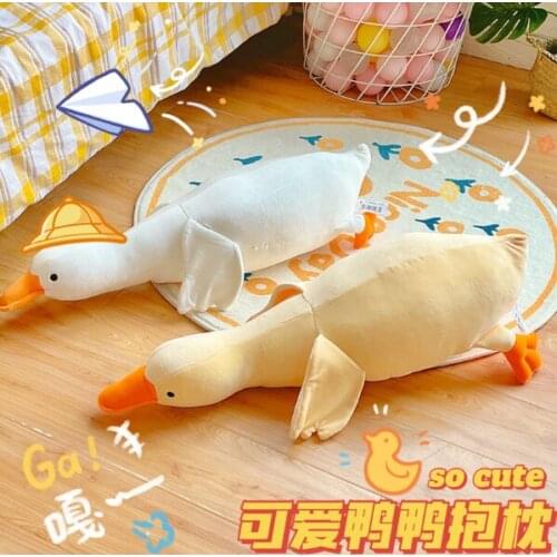 Cute duck bed comforter pillow big white goose doll plush toy J03