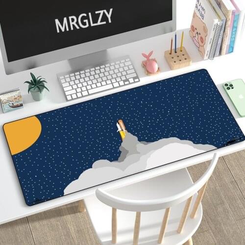 Cute Cartoon Rocket Drop Shipping Mouse Pad Gamer Large Mechanical Keyboard Space Mousepads Laptop Gaming Accessoroes Desk Mat