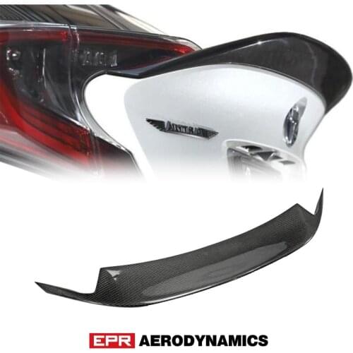 Car Styling For Toyota C-HR Carbon Fiber Rear Gate Spoiler Glossy Fibre ARS Style Trunk Wing Auto Racing Body Kit Accessories