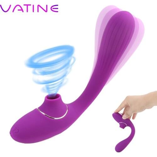 VATINE Clitoris Stimulator Dildo Vibrator Blowjob Oral Sex Suction Clit Sucker G-Spot Female Masturbator Sucking Vibrator