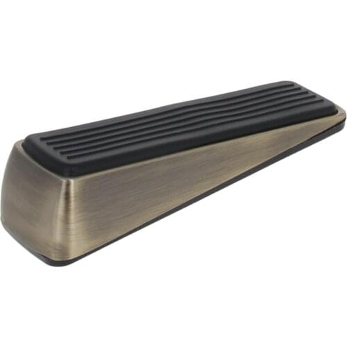 120*40*30mm Zinc Alloy Rubber Door Stop Stopper Security Modern Wedge Floor Non-Scratching Anti-Slip Home Room Decoration