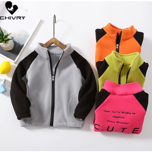 Baby Boys Girls Stand Collar Zipper Coat Outerwear Sweatshirt 2021 Autumn Winter Kids Warm Soft Fleece Jackets Children Clothing
