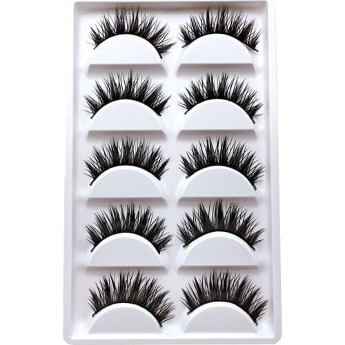 Thick Cross Double Layer False Eyelashes Popular Beauty Tools Five Pairs - Y-40