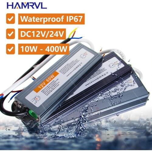 Waterproof Lighting Transformers AC 220V To DC 12 V 24V LED Driver Power Adapter 10W 36W 120W 400W Waterproof 12V LED Supply Car