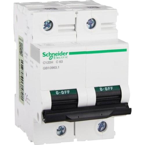 Original export high current miniature circuit breaker air switch A9N19801 C120H 2P C 63A 400V 50 / 60Hz 10kA