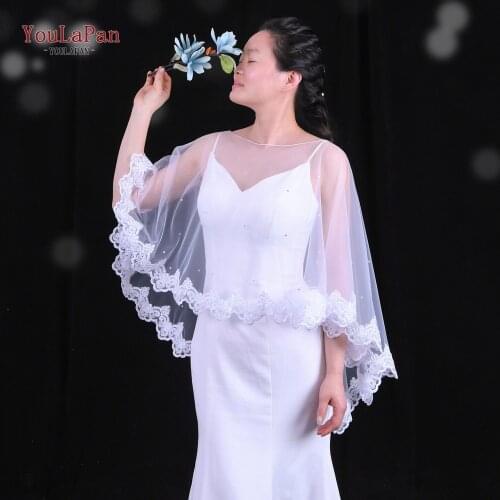 YouLaPan G32 Wedding Party Shawl Bride wrap Jackets for Women Wedding Jacket Party Coat Bridal Wrap Women Bolero White Cape