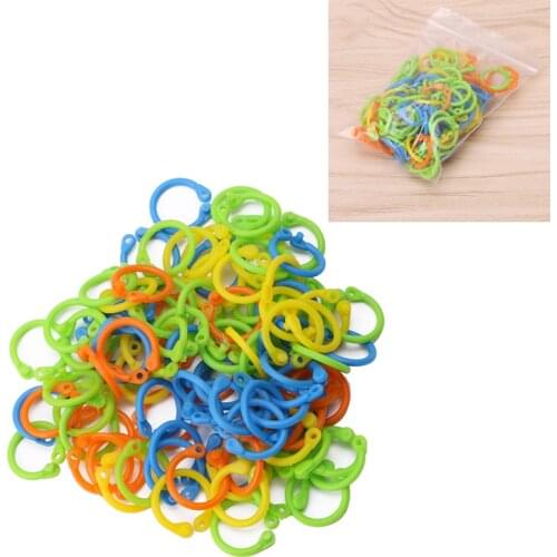 100Pcs Colorful Knitting Stitch Markers Crochet Locking Tool Craft Ring Marker