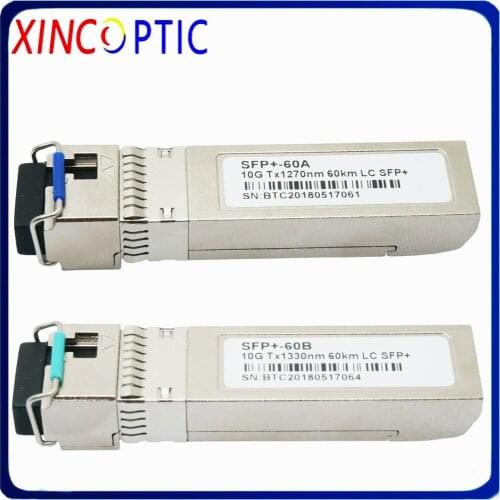 10G BIDI 60KM SFP Module SM LC 1270/1330nm DDM Gigabit Single Mode Single Fiber Optic Transceiver