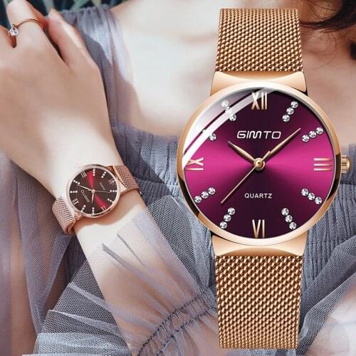2019 GIMTO Top Band Luxury Women Watch Waterproof Wristwatch Fashion Rhinestone Stainless Steel Ladies Clock relogio feminino