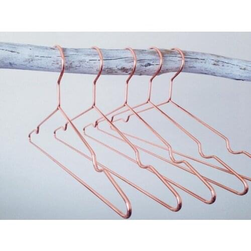 50pcs The new Fashion Rose Gold Hangers For Clothes Antiskid Drying Storage Organizer Rack Adult And Children Hanger