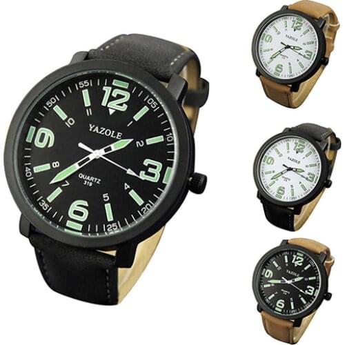 80% Hot Sales!! Fashion Men Women Glow in The Dark Faux Leather Strap Quartz Sport Wrist Watch