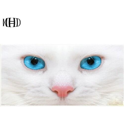 DIY diamond painting cat full square & round diamond embroidery 3D rhinestone cross stitch decorative painting white cat 30x60cm