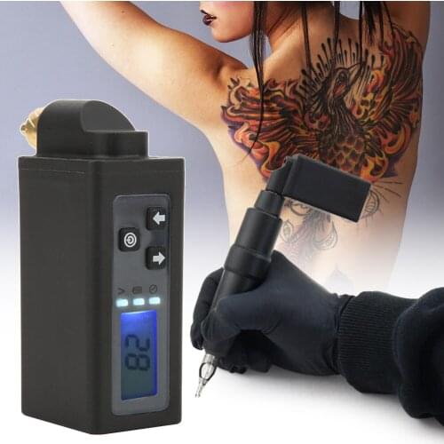 RCA Interface Wireless Power Supply LED Display Portable Permanent Makeup Equipment Tattoo Pens Case Machine Gun Li-Ion Battery