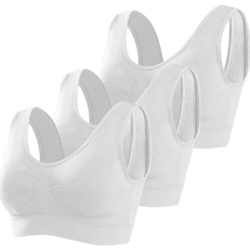 ONCE 3Pcs Plus Size Bras For Women Seamless Bra With Pads Big Size 5XL 6XL Bralette Push Up Brassiere Bra Vest Wireless Tank Top