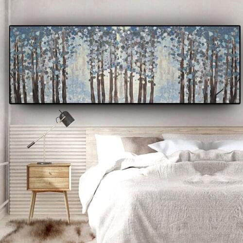 Flower Tree Abstract Landscape Oil Painting on Canvas Scandinavian Posters and Prints Cuadros Wall Art Picture for Living Room