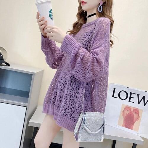 Cheap wholesale 2021 spring summer autumn new fashion casual warm nice women Sweater woman female OL purple sweater Ay129