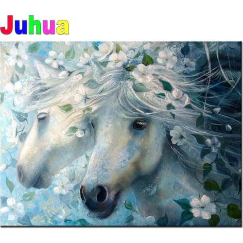 DIY Horse animal 5d Creative living cross-stitch Puzzle diy Mosaic diamond embroidery all drill square drill Diamond Painting