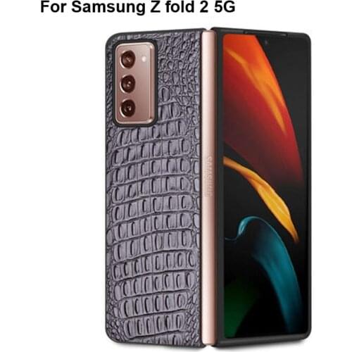 For Samsung galaxy z Fold2 5G case Luxury Genuine Leather Protection Phone Cases Shell Cover For Samsung galaxy Z fold 2 5G