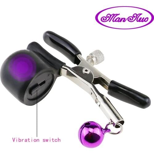 Man nuo 2 pcs Electric Nipple Clamps Vibrating Clip Breast Stimulator Massager Sex Toys for Women Couple Adult Games