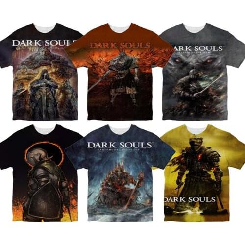 Boys Girls Dark Souls 3D Print T Shirts for Children Cool T-shirts Summer Clothes Toddler Tee Kids Cartoon Anime Tshirt Camiseta